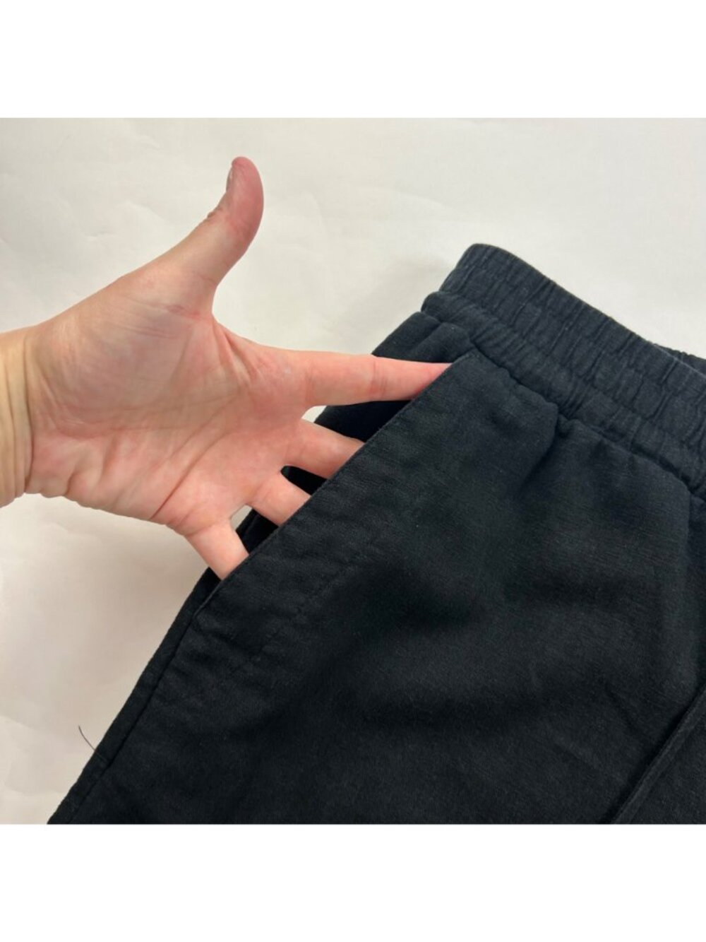 A New Day Black Linen Blend Wide Leg Lounge Pant L - Picture 3 of 7